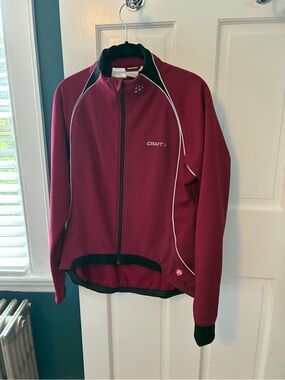 Craft Maroon Cycling Jacket with Black Trim XL